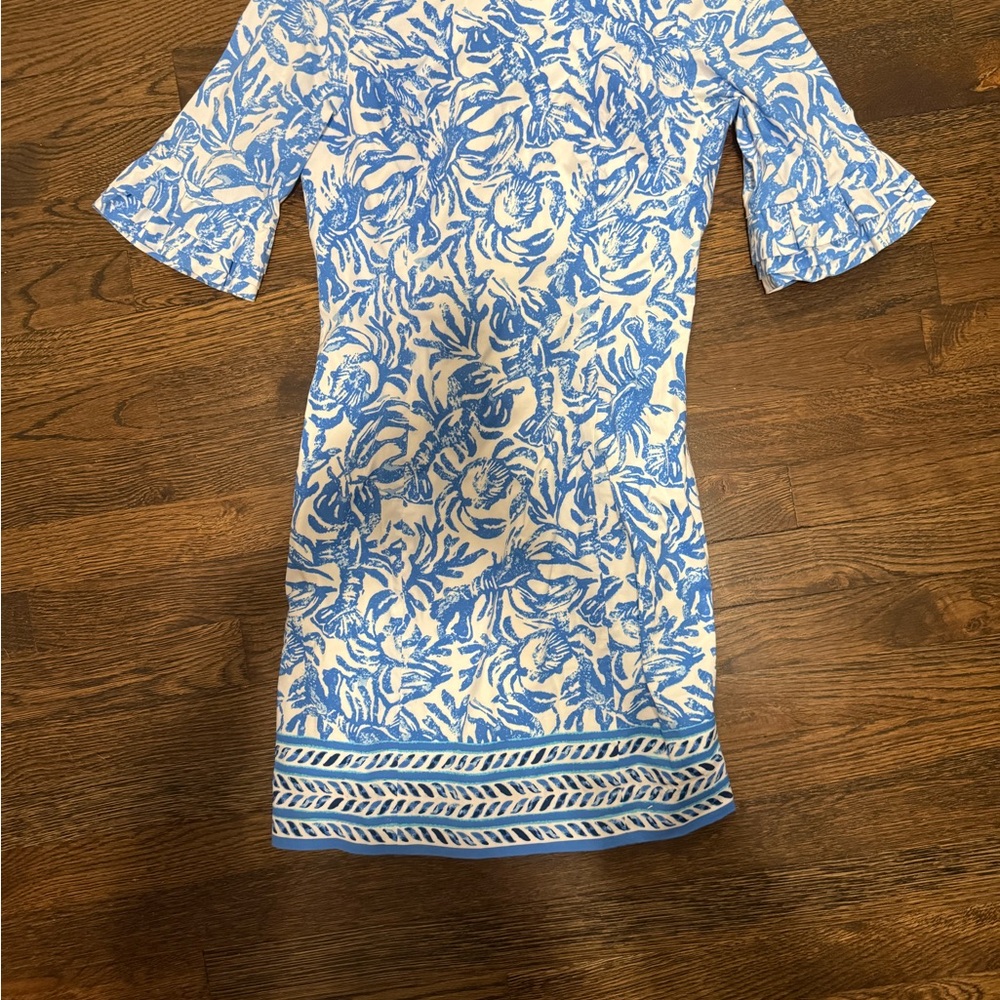 Lilly Pulitzer Blue and White Floral Dress